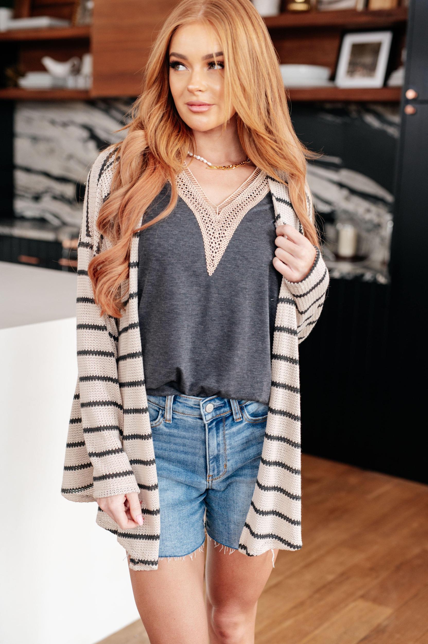 Weekend Adventure Striped Longline Cardigan Product Image