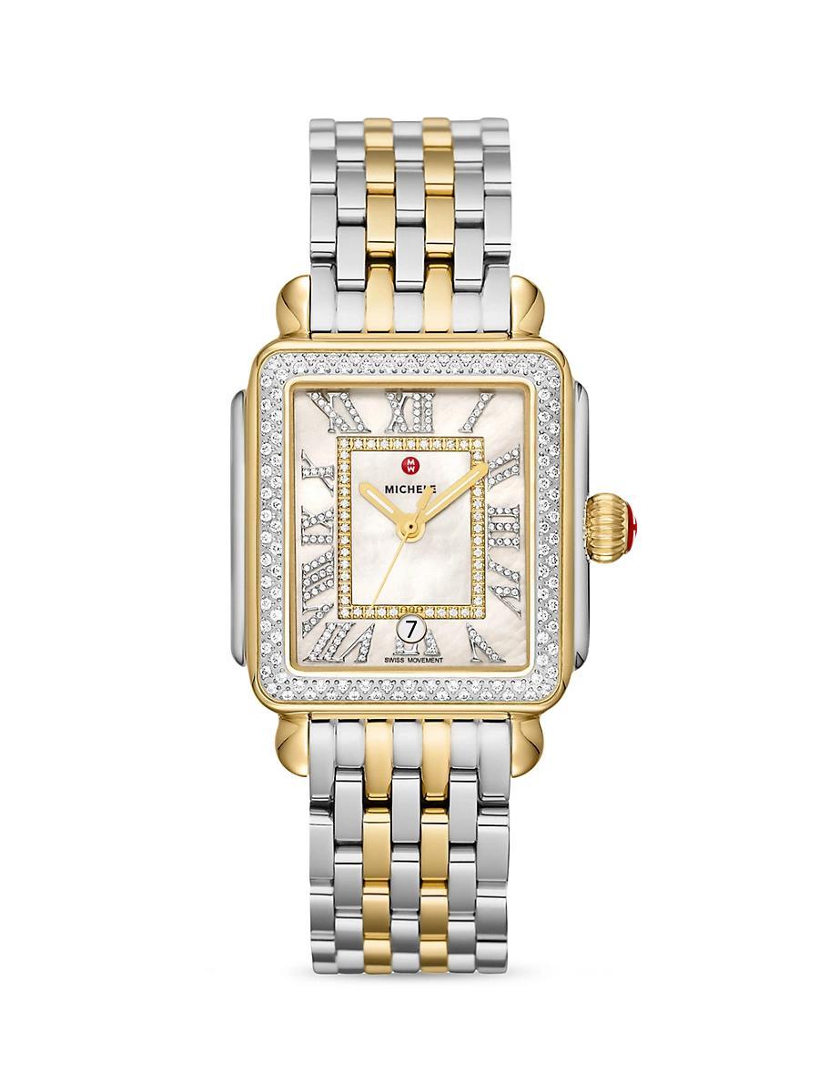 Womens Deco Madison Two-Tone Stainless Steel & Diamond Bracelet Watch Product Image