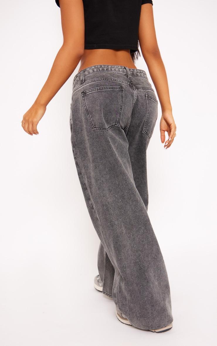 Petite Washed Grey Low Rise Boyfriend Jeans Product Image