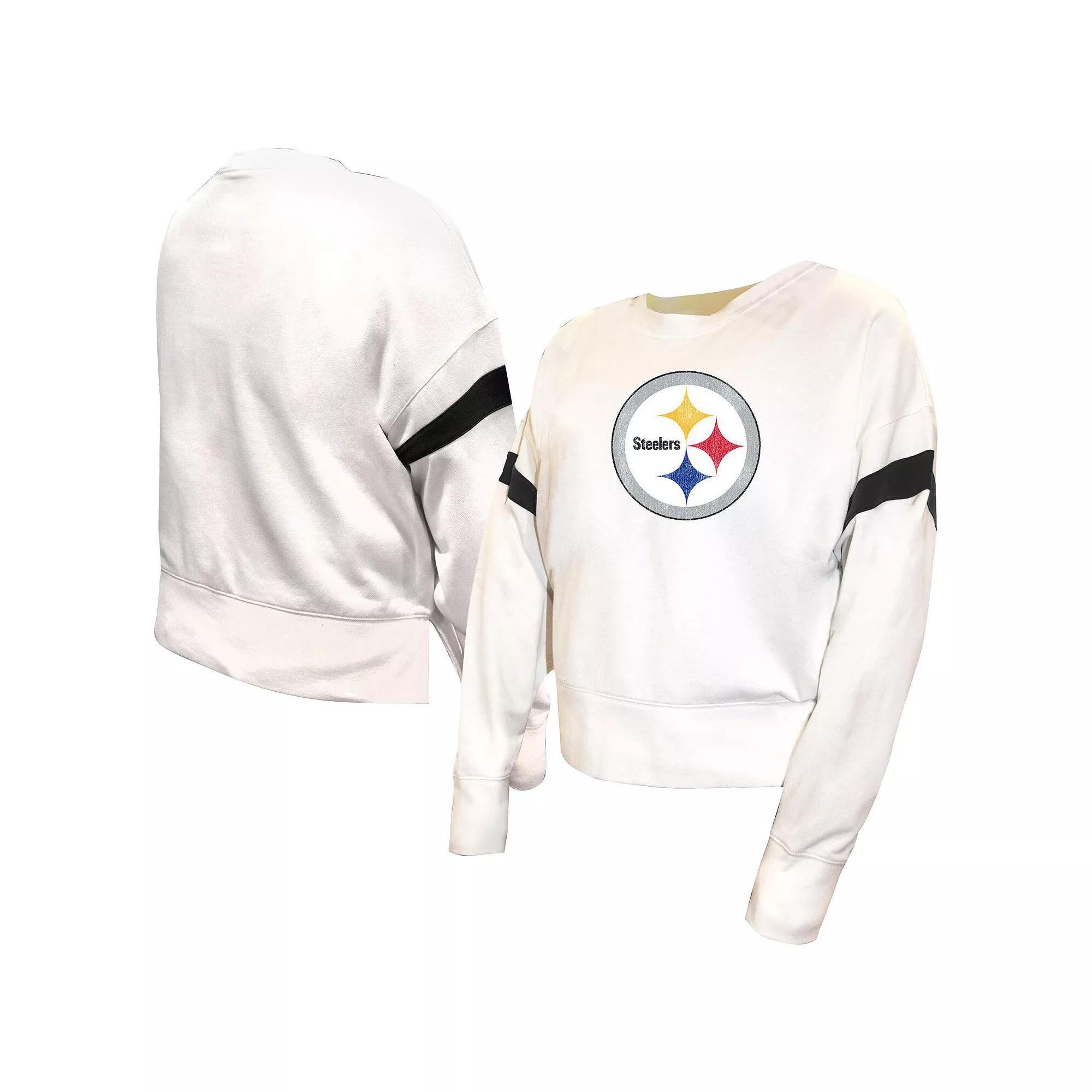 Women's Fanatics  White Pittsburgh Steelers Plus Size Fleece Pullover Sweatshirt, Size: 4XL Product Image