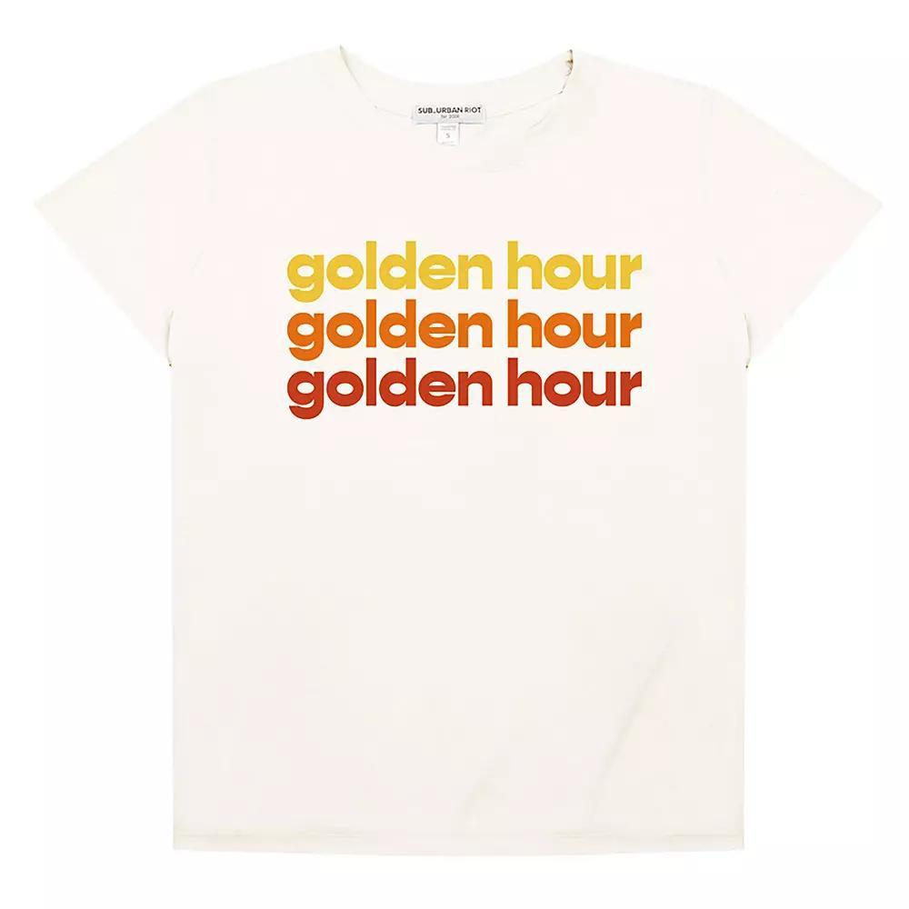 Women's Suburban Riot Golden Hour Loose Fit Graphic Tee, Girl's, Size: Large, Antique White Product Image