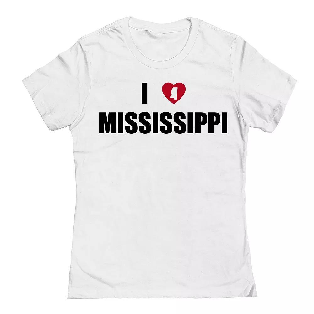 Junior's I Heart Mississippi Graphic Tee, Women's, Size: XXL, White Product Image