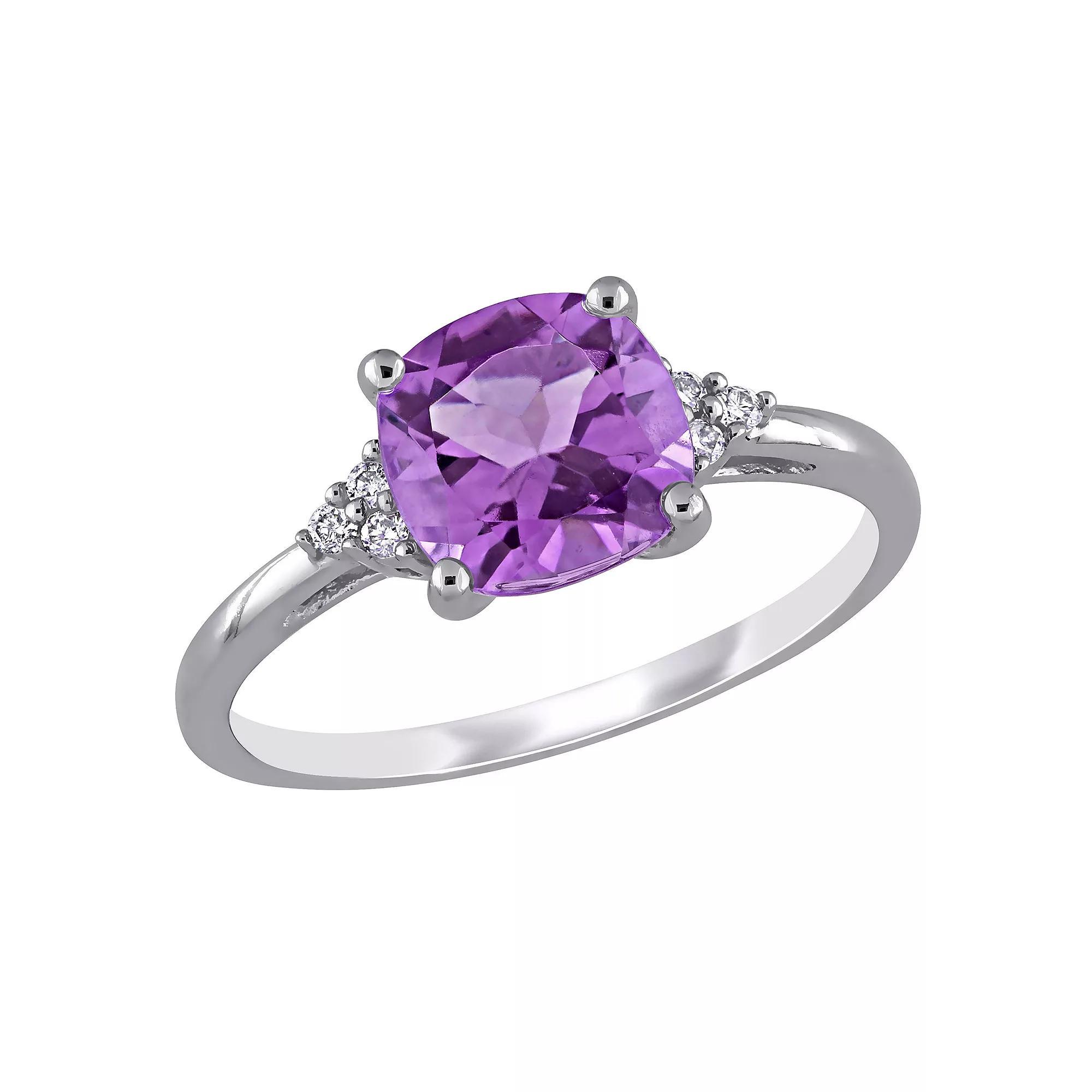 Stella Grace 10k White Gold Amethyst & Diamond Accent Ring, Women's, Size: 8.50 Product Image
