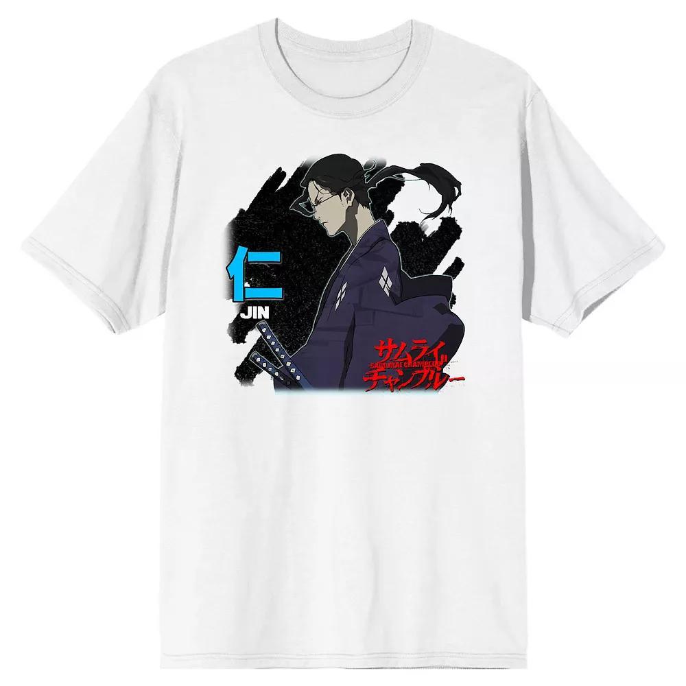Men's Samurai Champloo Jin Kanji Tee, Size: Medium, White Product Image