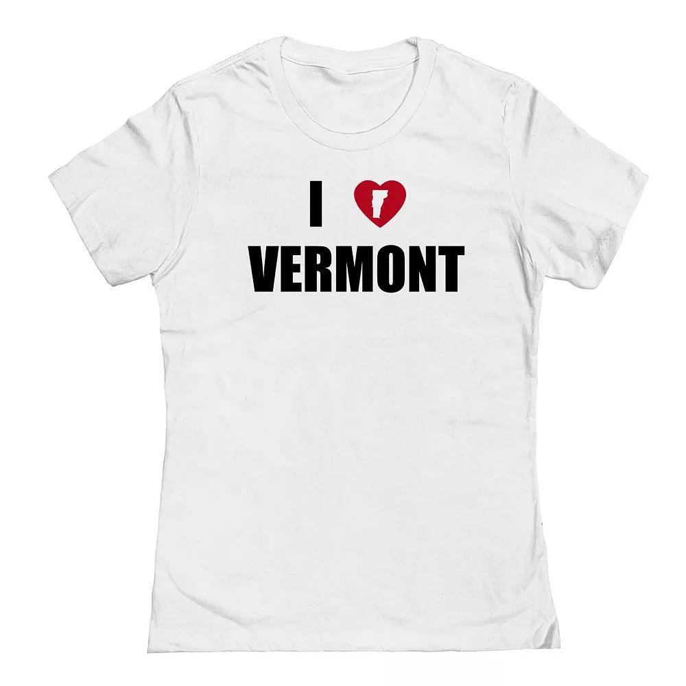 Junior's I Heart Vermont Graphic Tee, Women's, Size: XXL, White Product Image