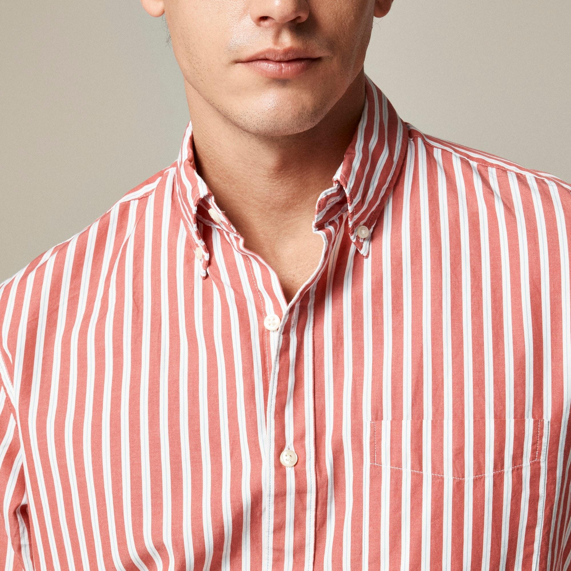 Secret Wash cotton poplin shirt in stripe Product Image
