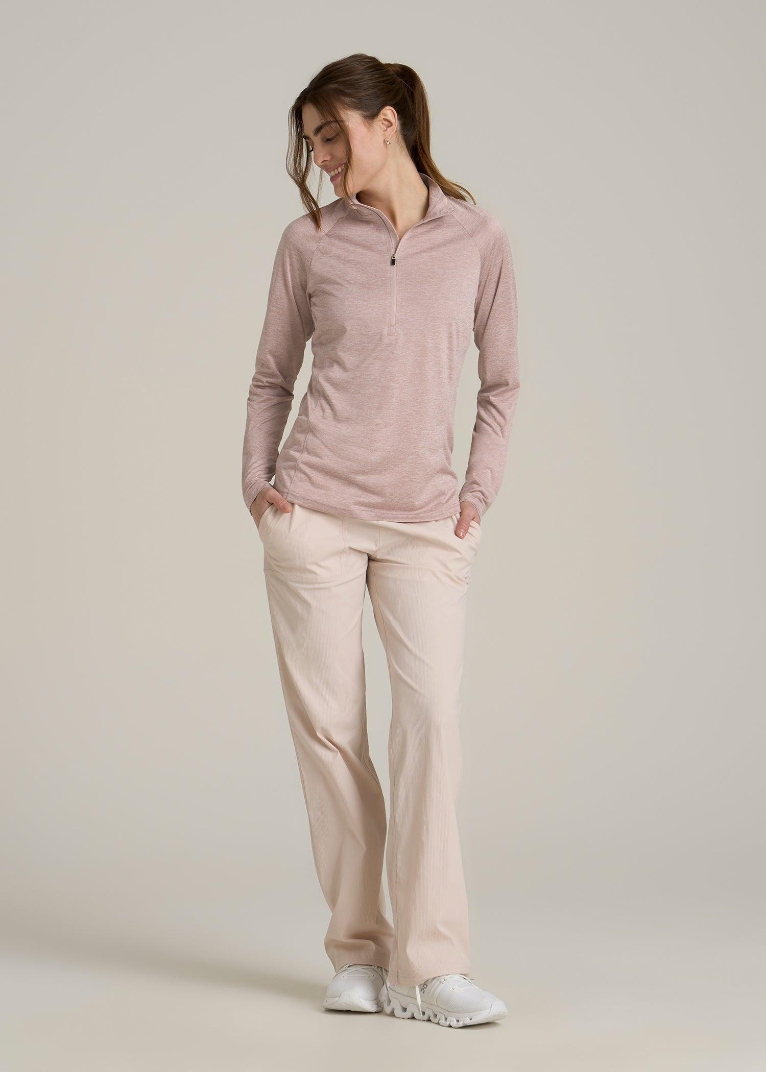 Long Sleeve Active Half Zip Pullover Tall Women's Jacket in Desert Rose Mix Female Product Image