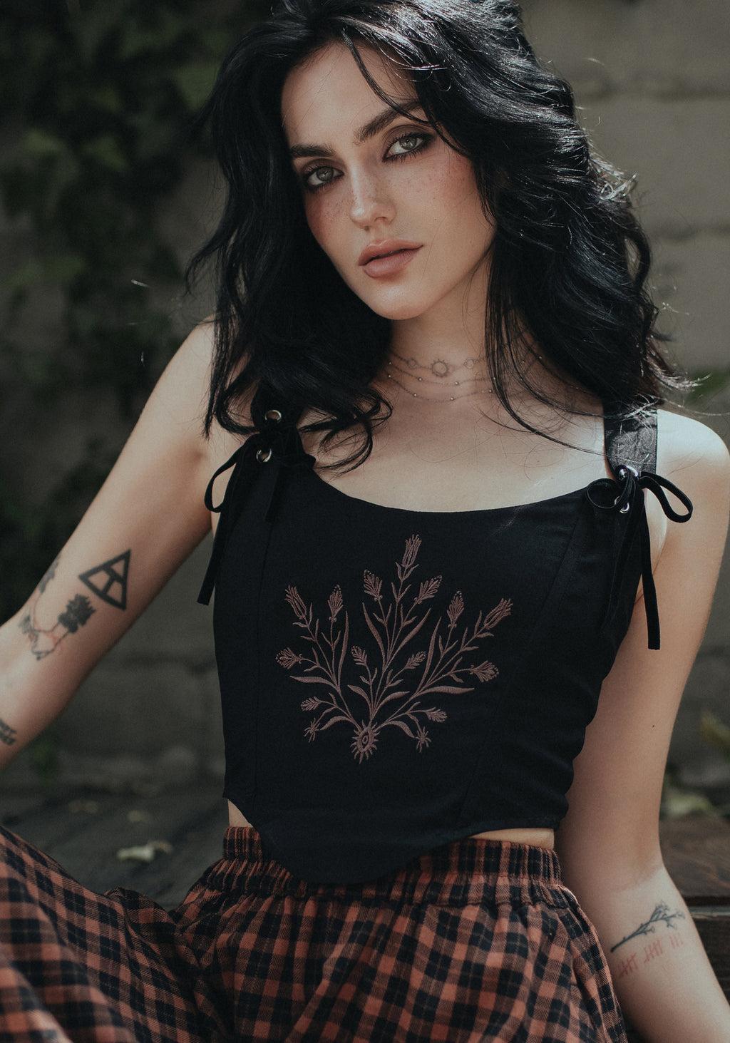 Cybele Embroidered Crop Corset Top Product Image
