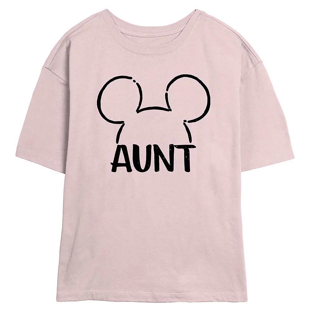 Disney's Mickey Mouse Aunt Ears Women's Skimmer Graphic Tee, Size: Large, Blush Product Image