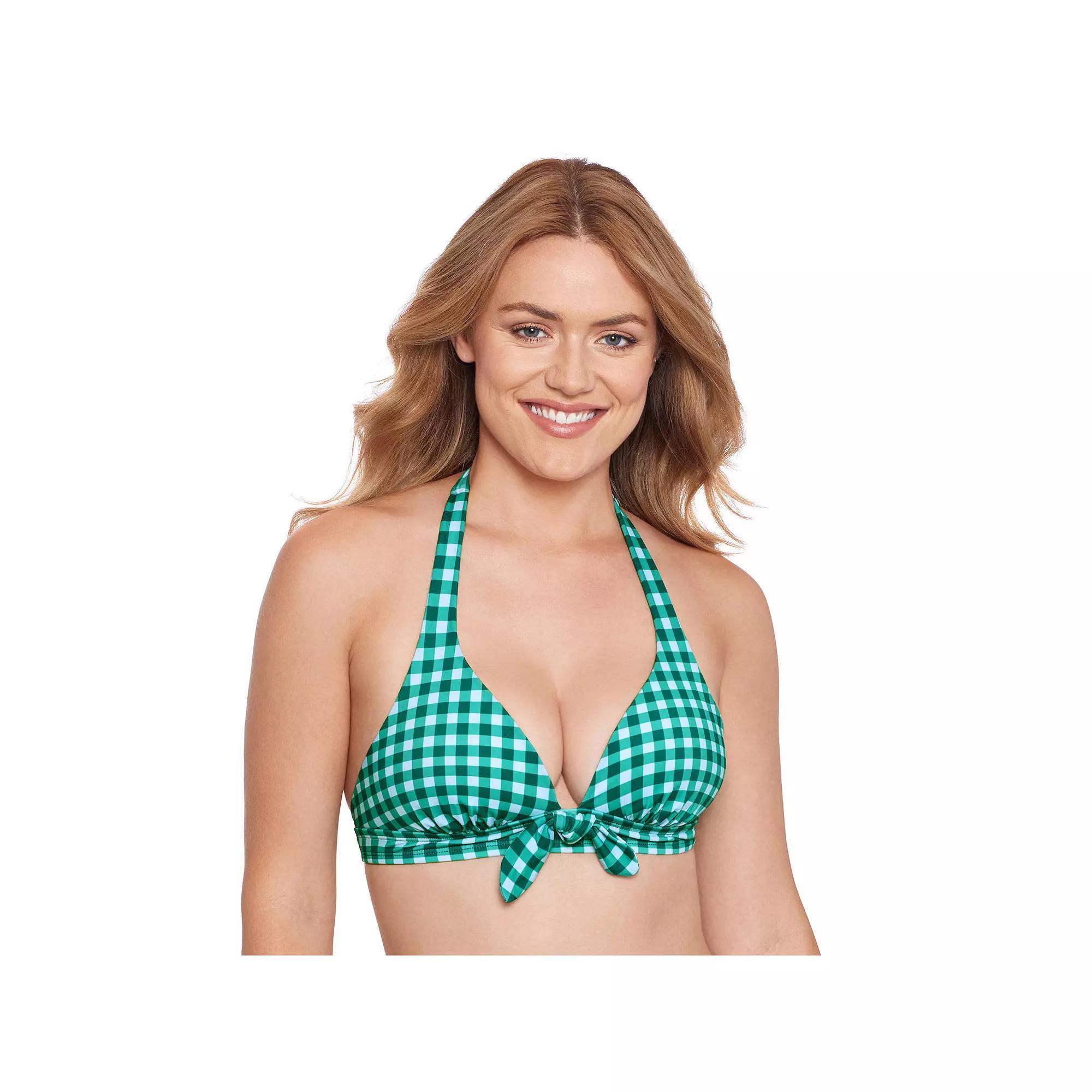Womens Draper James Bow Front Halter Push-Up Bra Swim Top Product Image