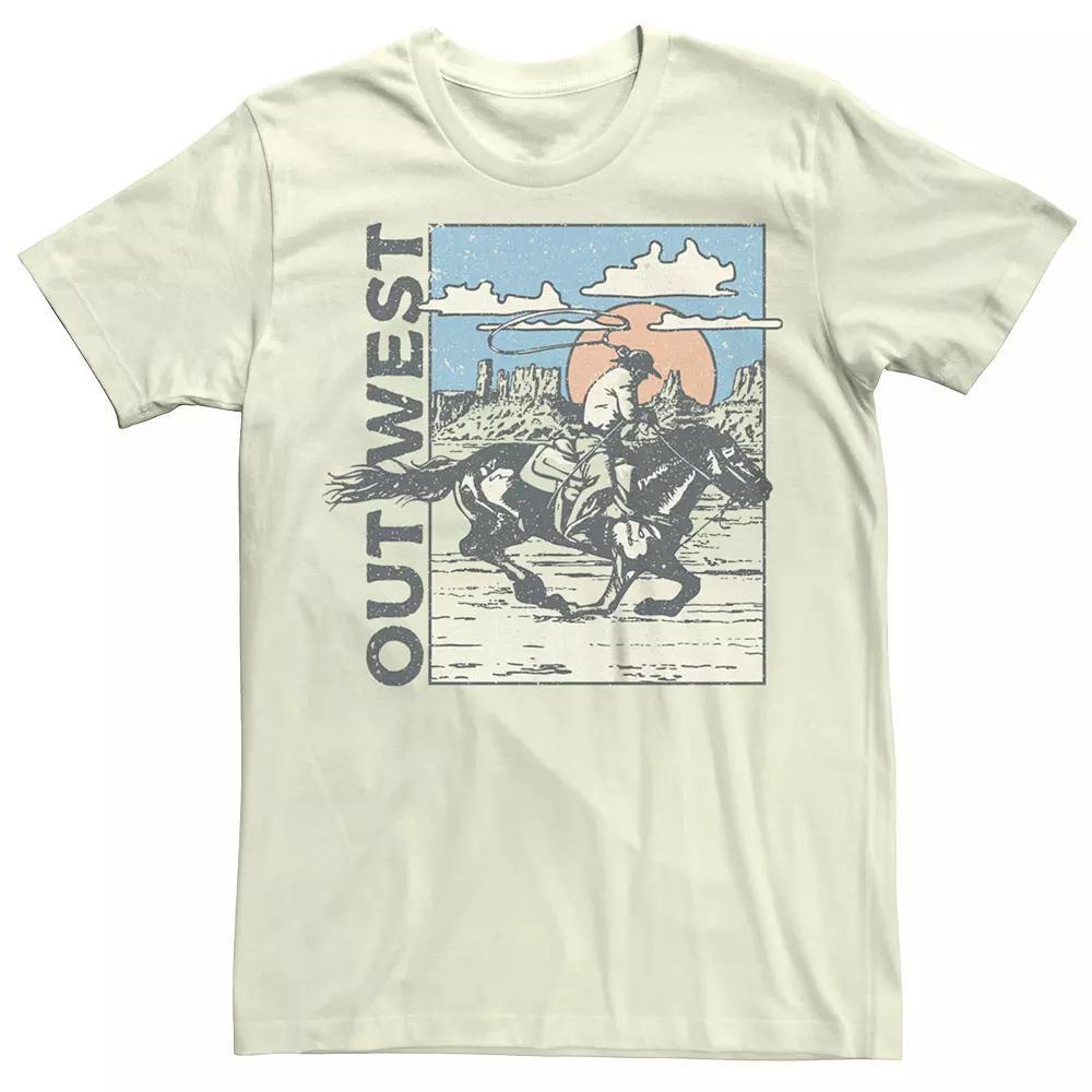 Men's Out West Cowboy Horse Graphic Tee, Size: Medium, Natural Product Image