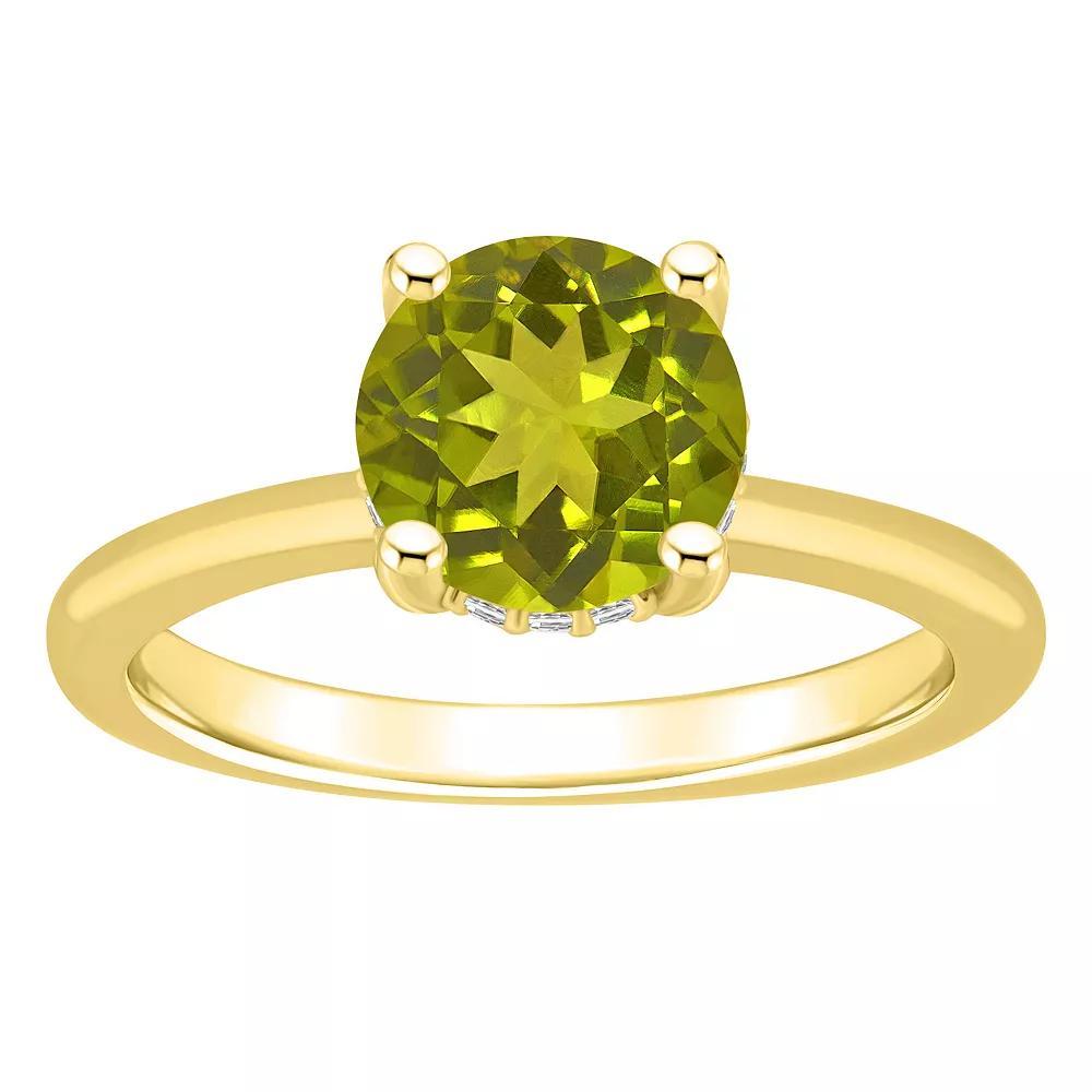 Alyson Layne 14k Gold Round Peridot & Diamond Accent Ring, Womens Product Image