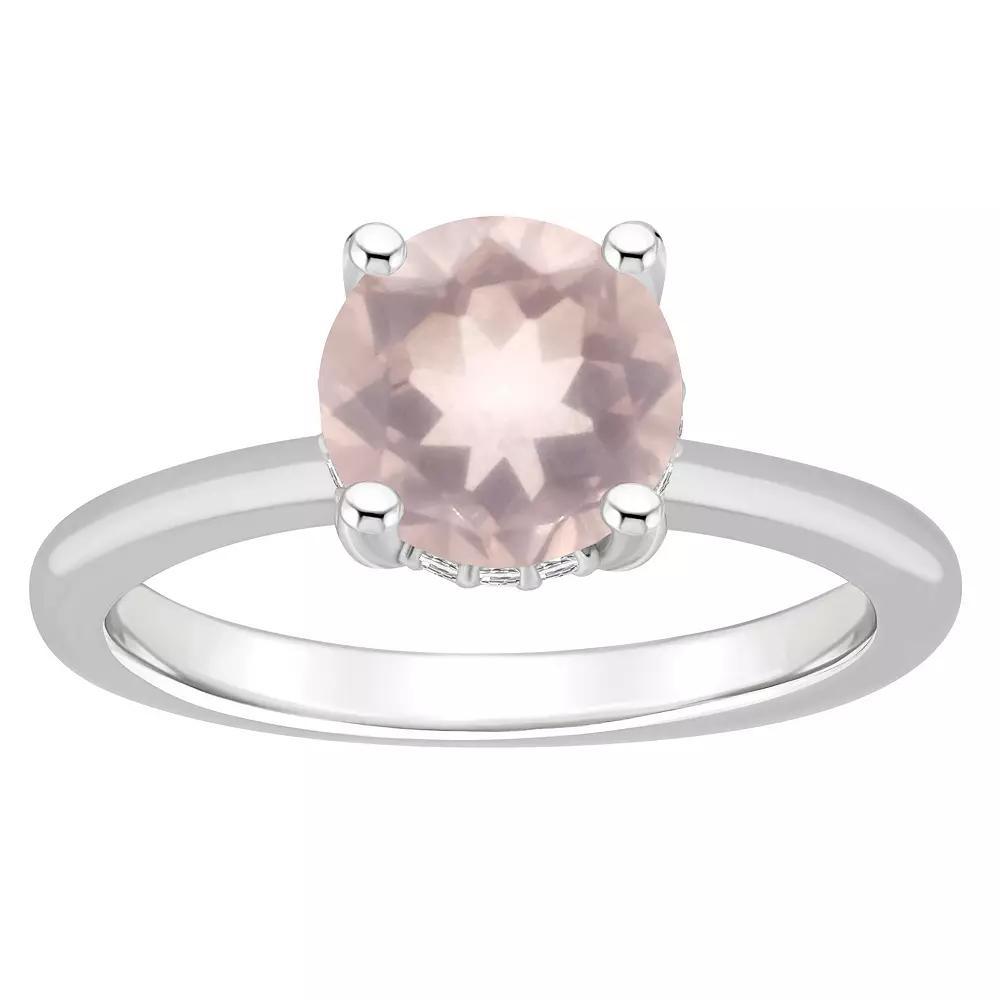 Alyson Layne Sterling Silver 8 mm Round Gemstone & Diamond Accent Ring, Women's, Size: 5, Red Product Image
