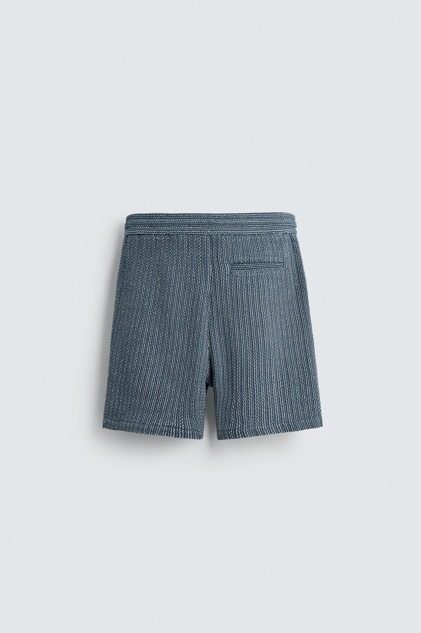 JACQUARD TEXTURED BERMUDA SHORTS Product Image