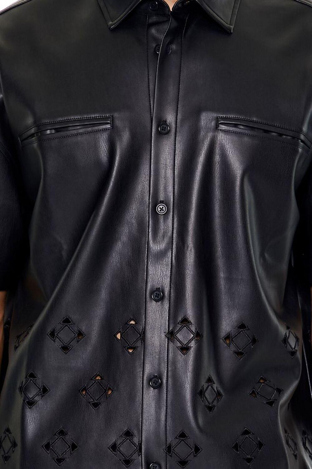 Faux Leather Eyelet Shirt | Forever 21 Product Image
