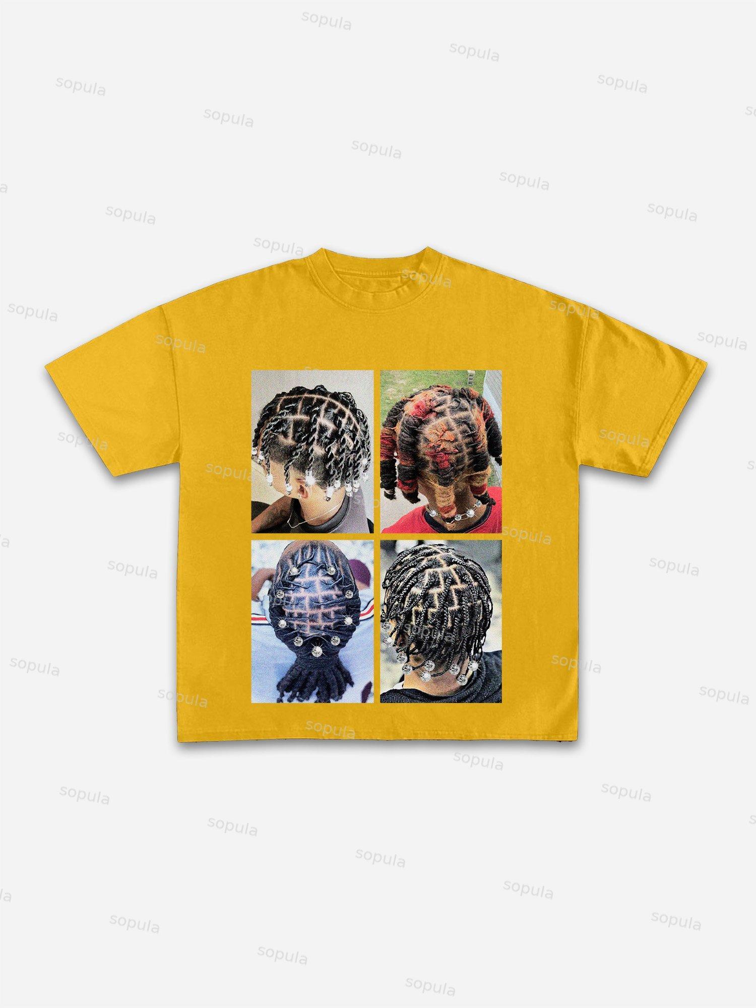 Diamond Dreadlocks Graphic Print Cotton T-shirt Product Image