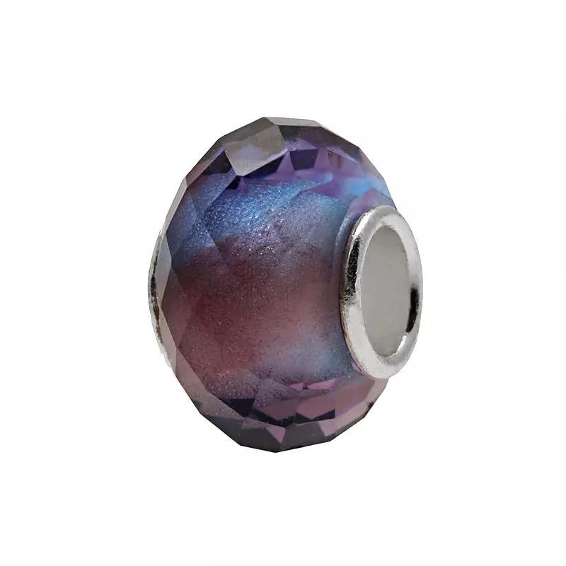 Individuality Beads Sterling Silver Multifaceted Glass Bead, Women's, Purple Blue Product Image