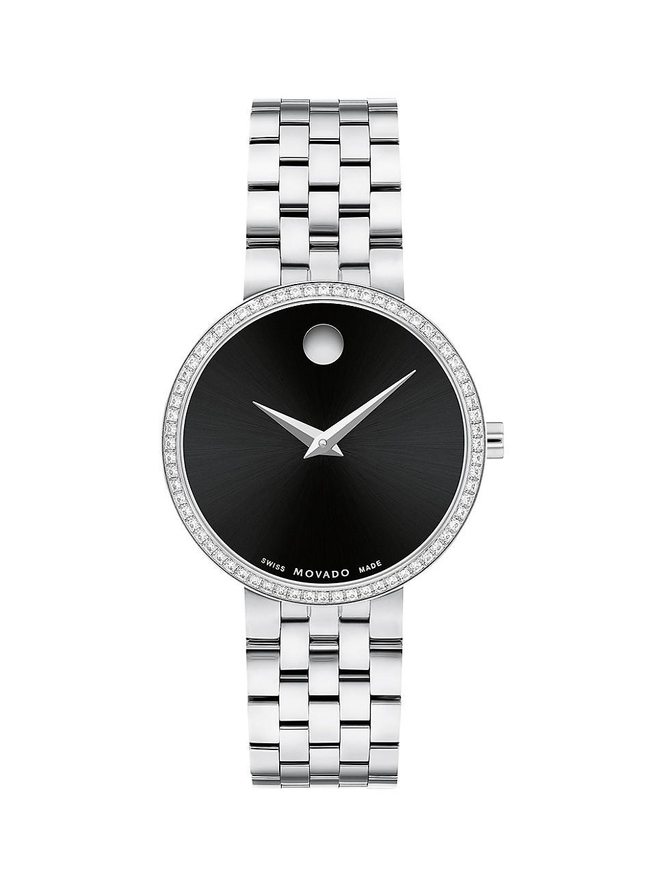 Movado Womens Museum Classic Swiss Quartz Silver-Tone Stainless Steel Watch 30mm Product Image