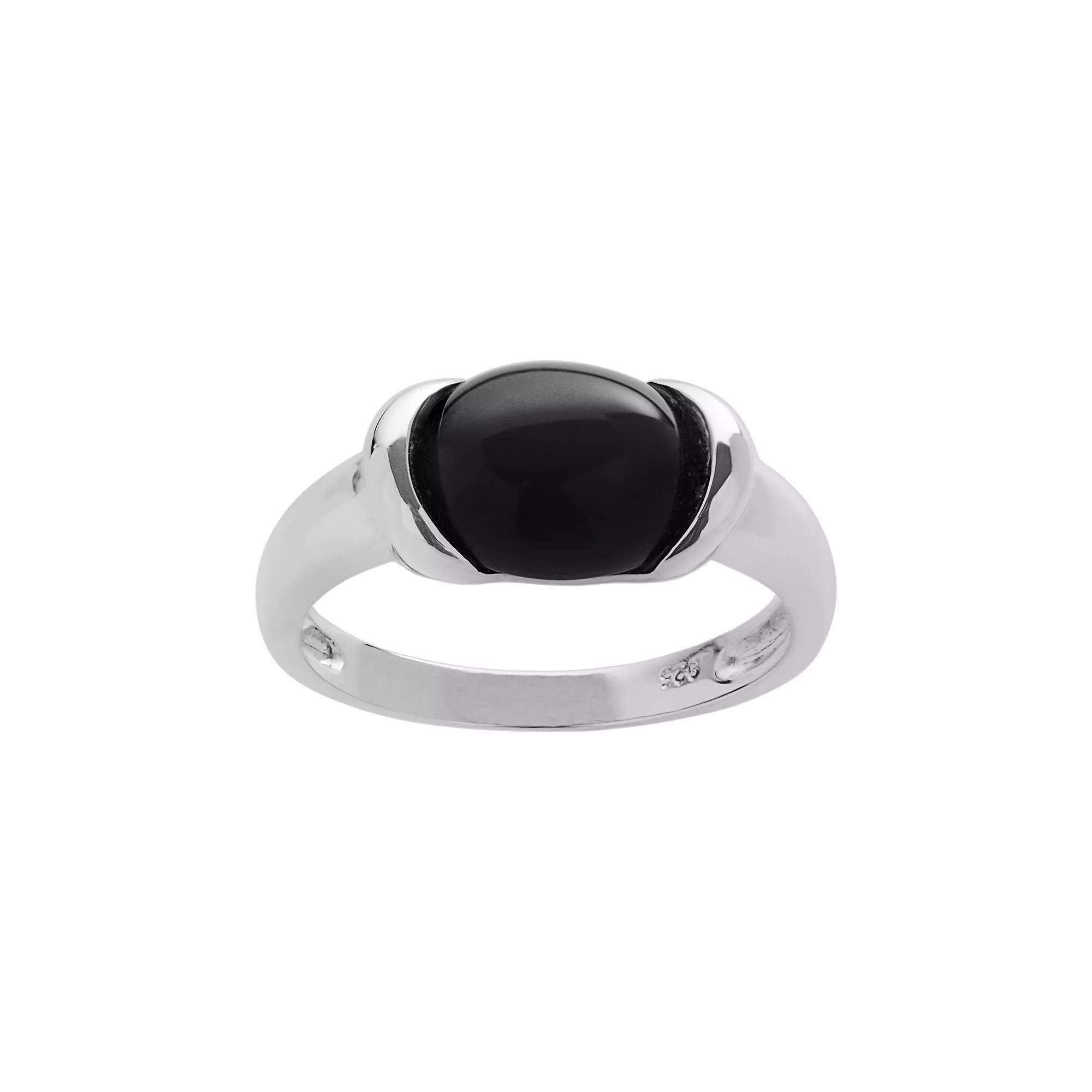 Onyx Sterling Silver Ring, Womens Black Product Image