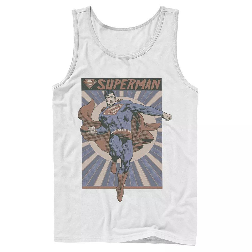 Men's DC Comics Superman Posed Pop Art Poster Tank Top, Size: Large, White Product Image