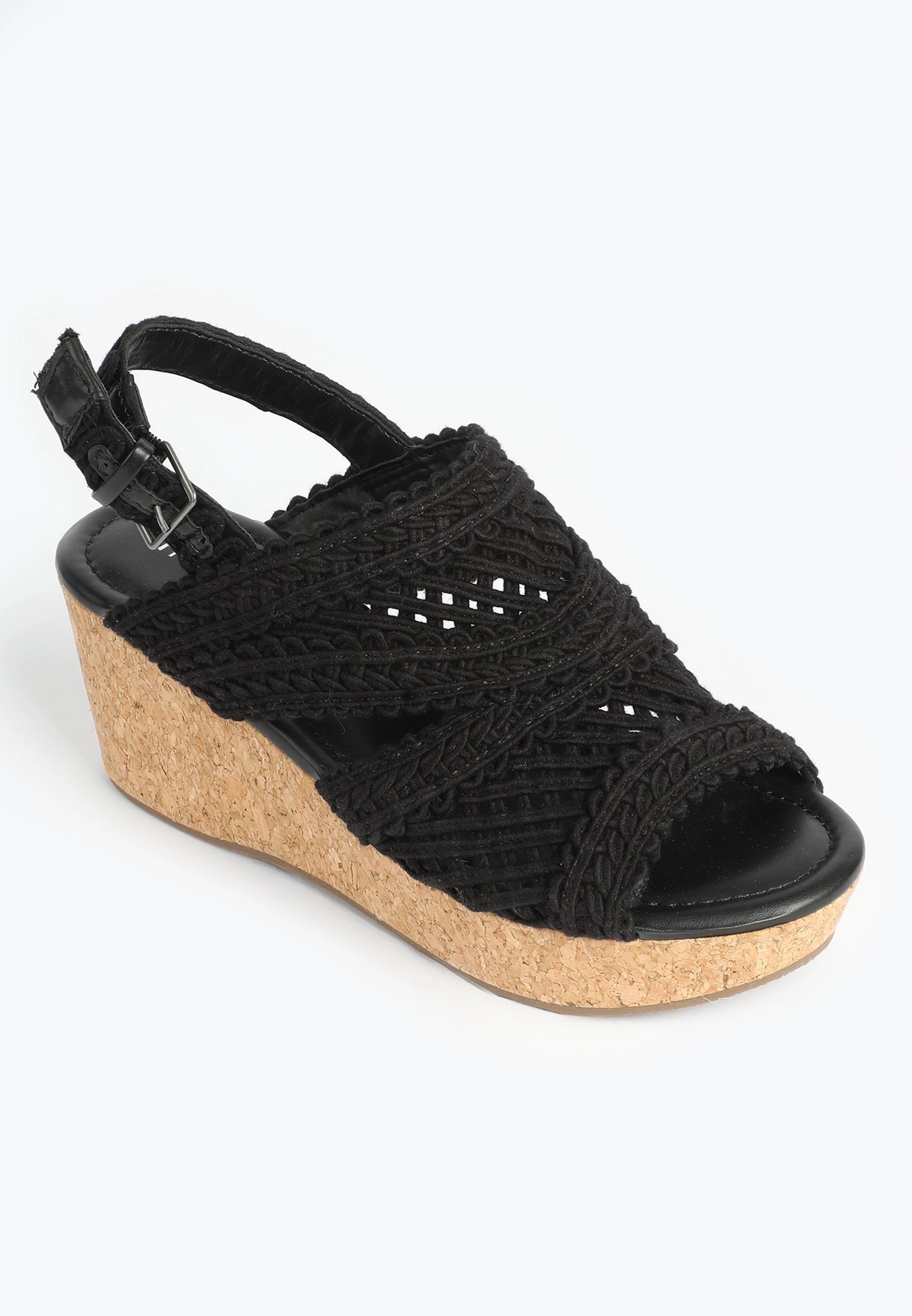 Maurices Womens Supercush Charlotte Crochet Cork Wedge Product Image