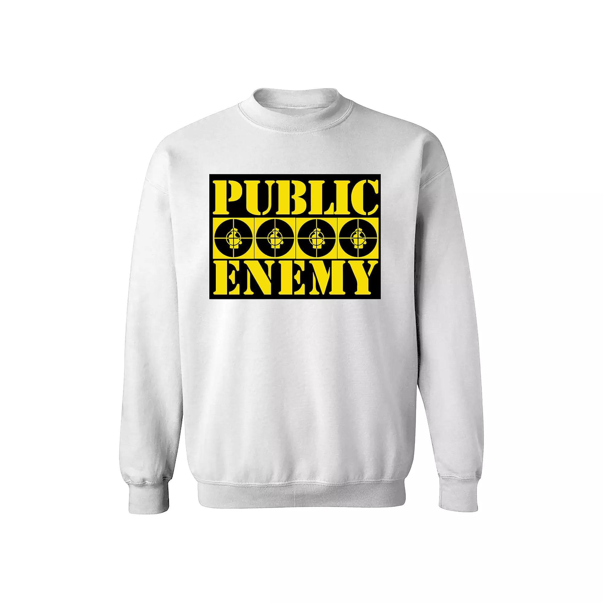Men's Public Enemy 4 Logos Sweatshirt, Size: Small, White Product Image