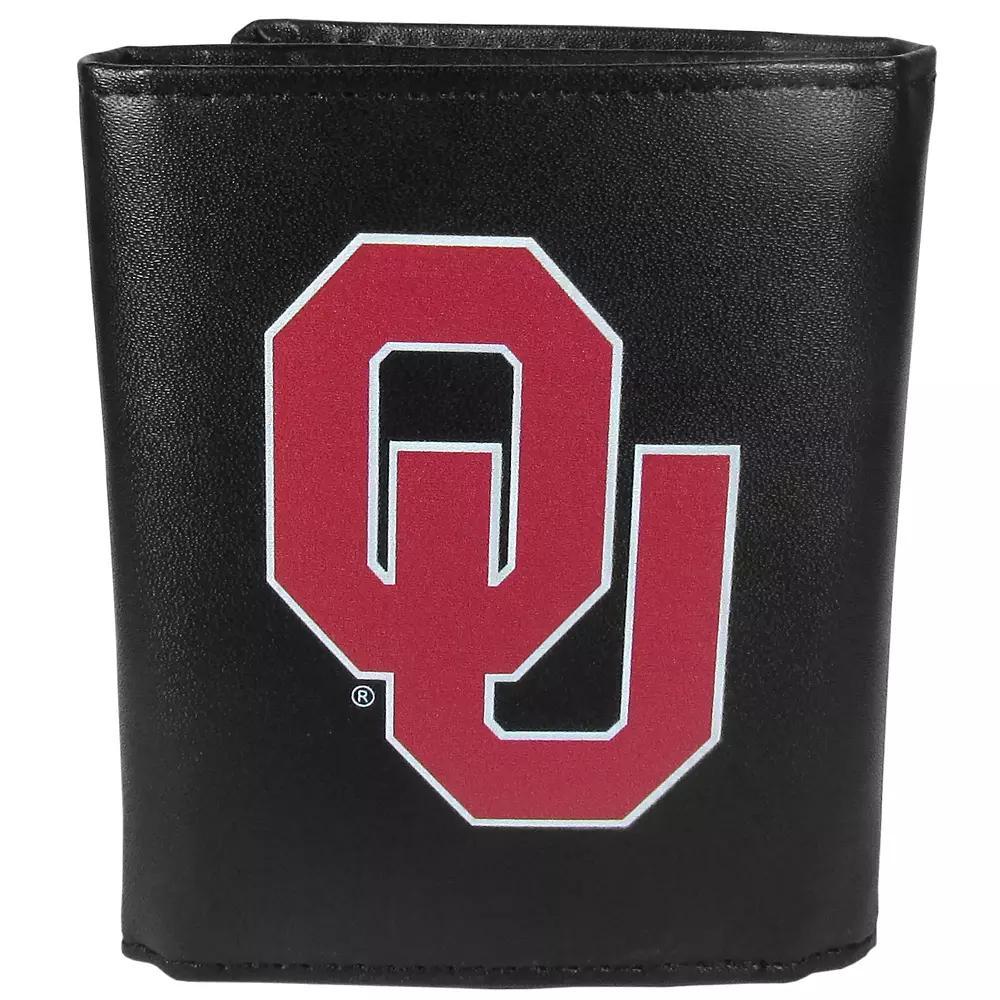 Men's Oklahoma Sooners Leather Tri-Fold Wallet, Team Product Image