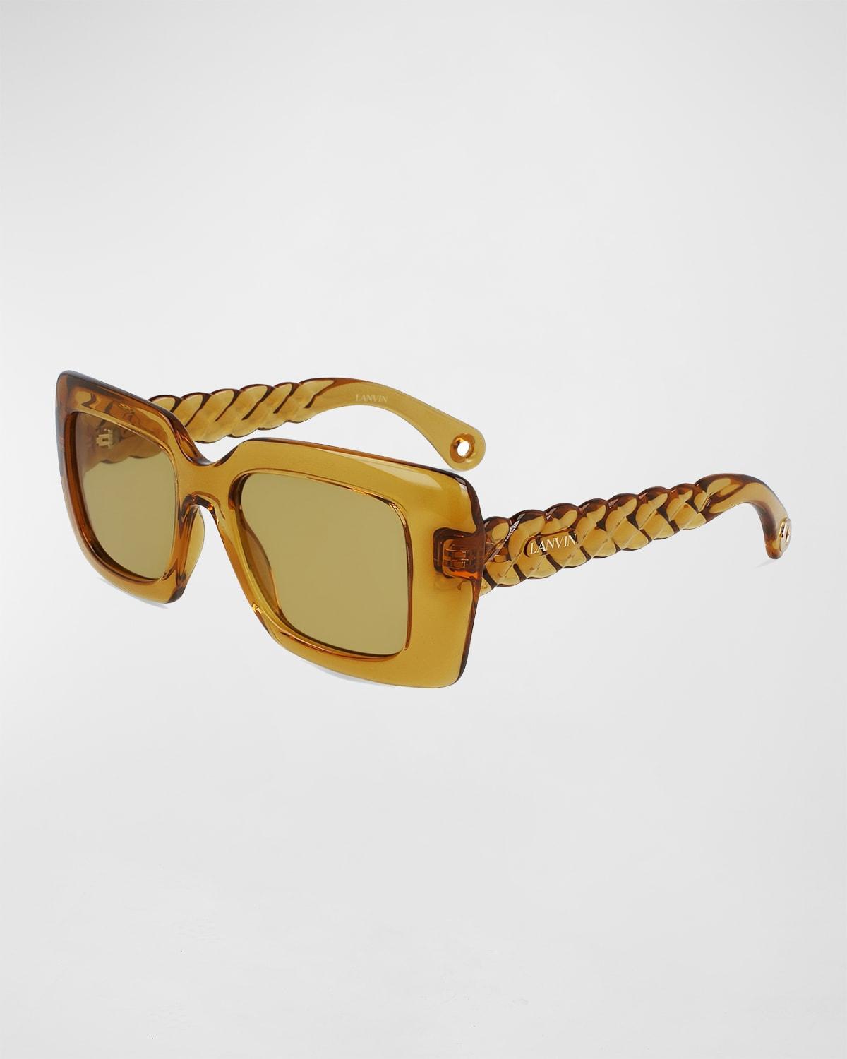 Babe Twisted Rectangle Plastic Sunglasses Product Image