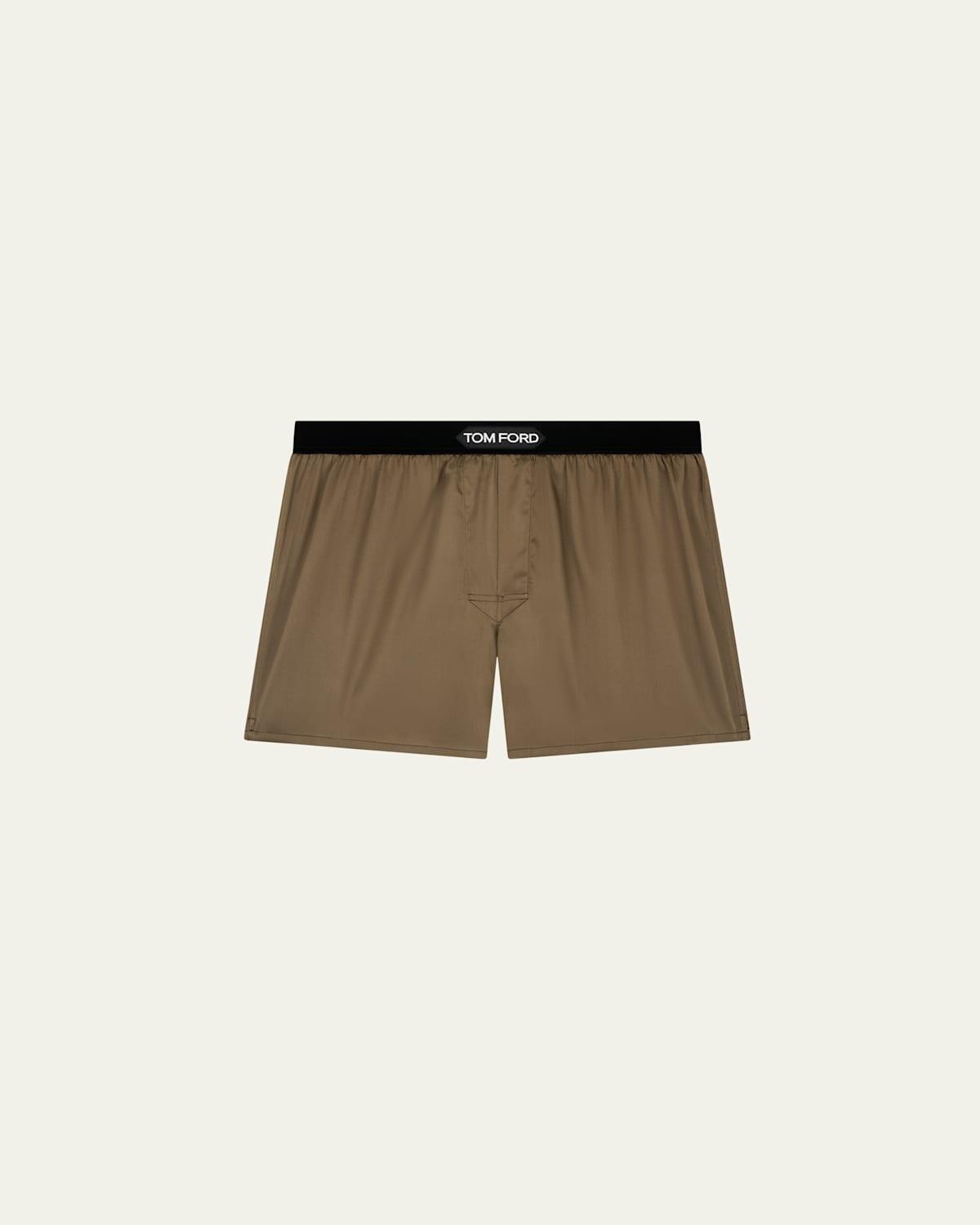 Mens Silk Jacquard Logo Boxers Product Image