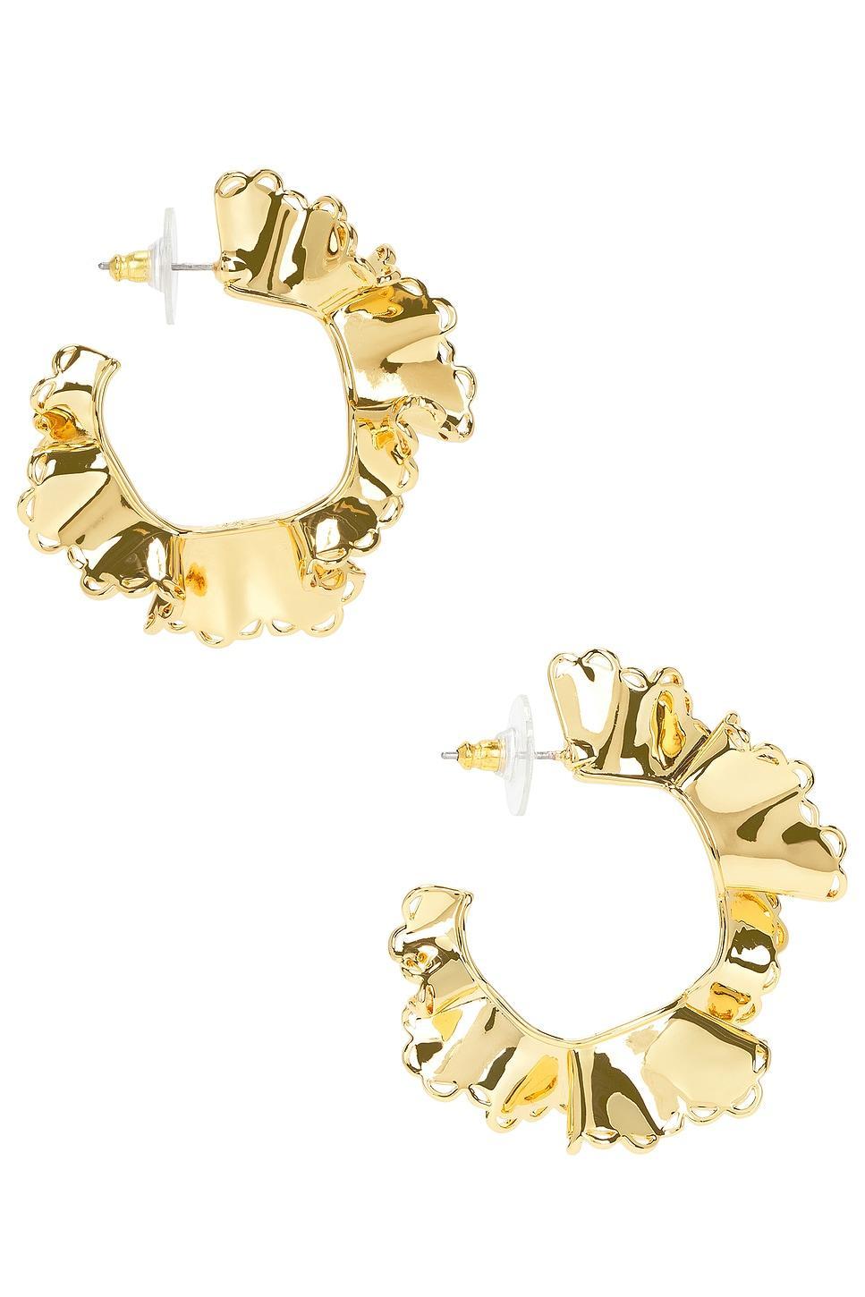 Scallop Ruffle Edged Hoop Earrings Lele Sadoughi Product Image