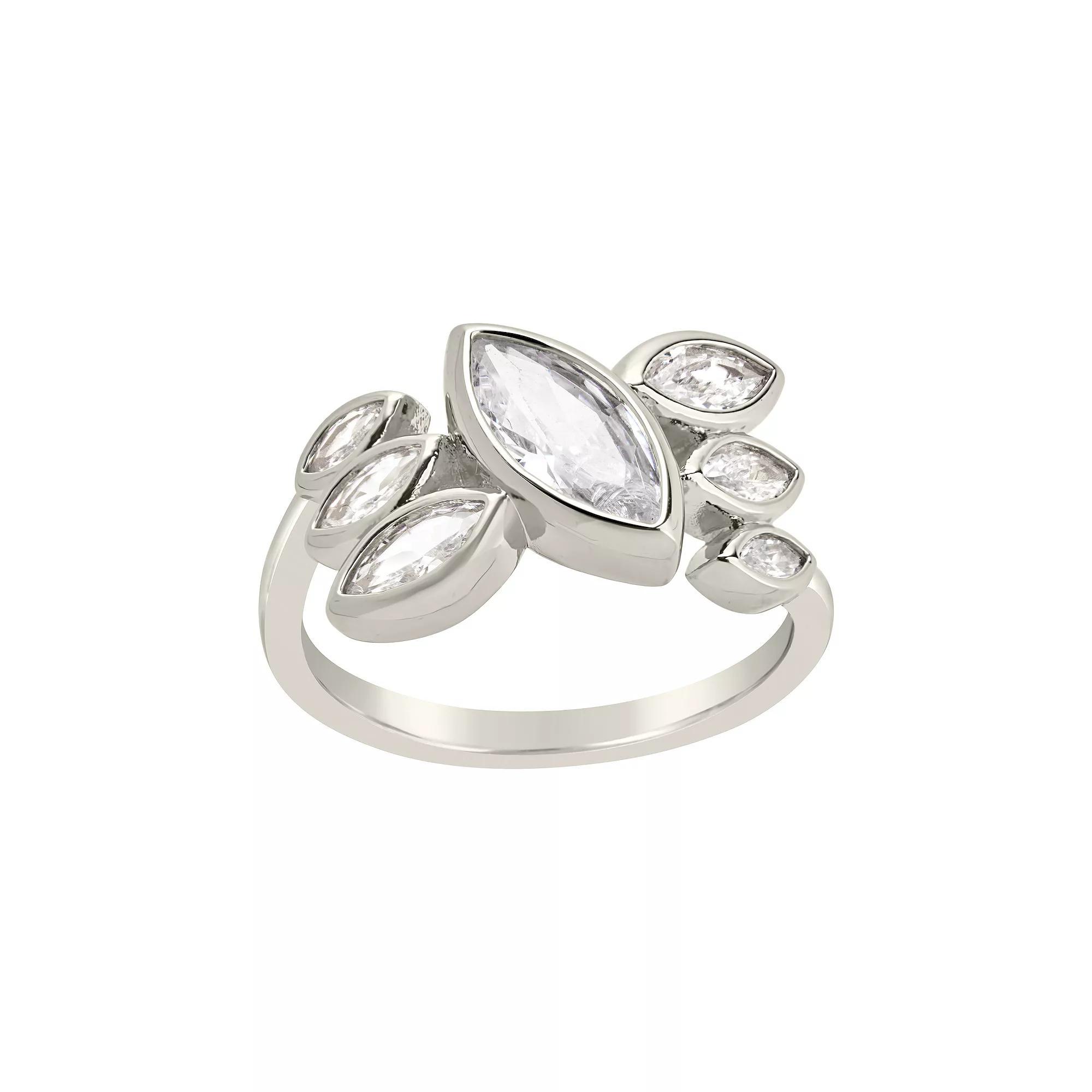 MC Collective Cubic Zirconia Cluster Ring, Women's, Size: 7, Silver Tone Product Image