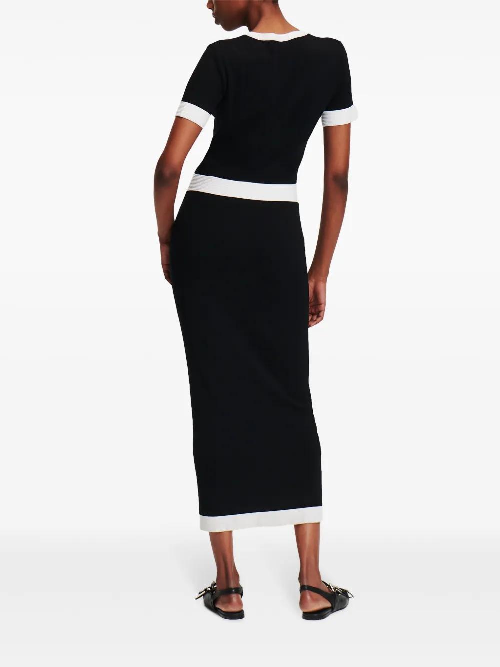 short-sleeve knitted midi dress Product Image