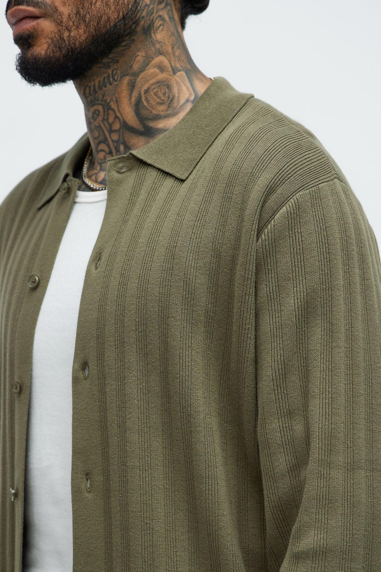 Always Knew Polo Cardigan - Olive Product Image