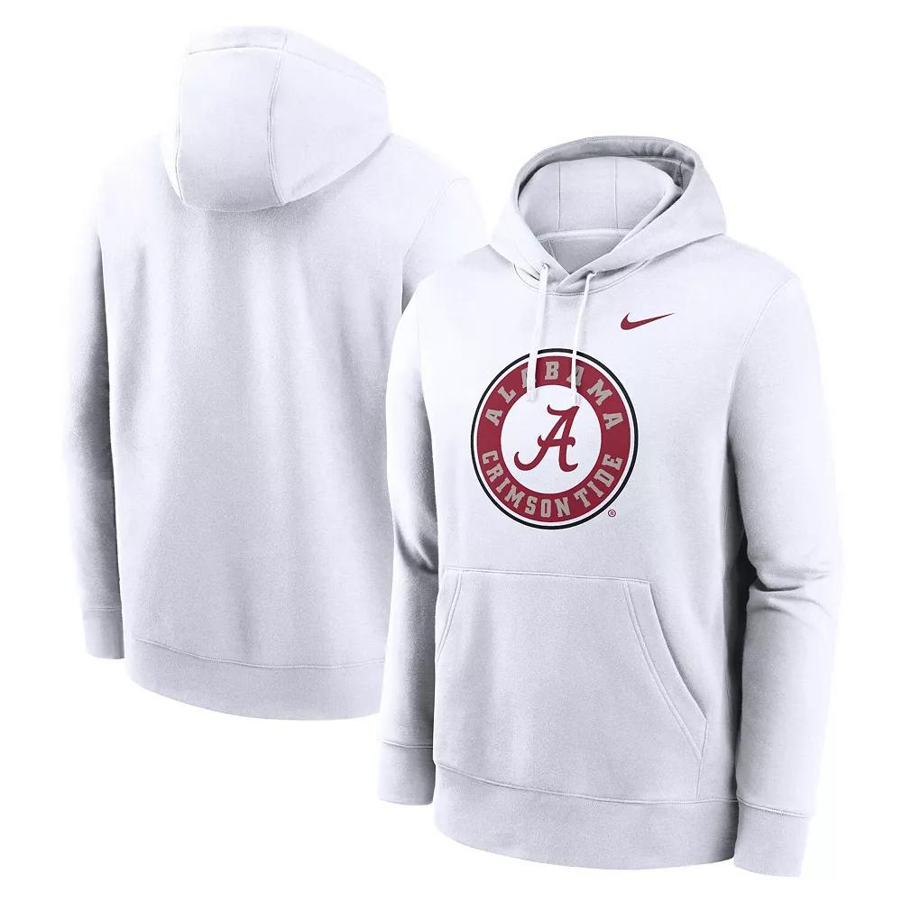Men's Nike White Alabama Crimson Tide Primetime Alternate Logo Club Fleece Pullover Hoodie, Size: Small Product Image