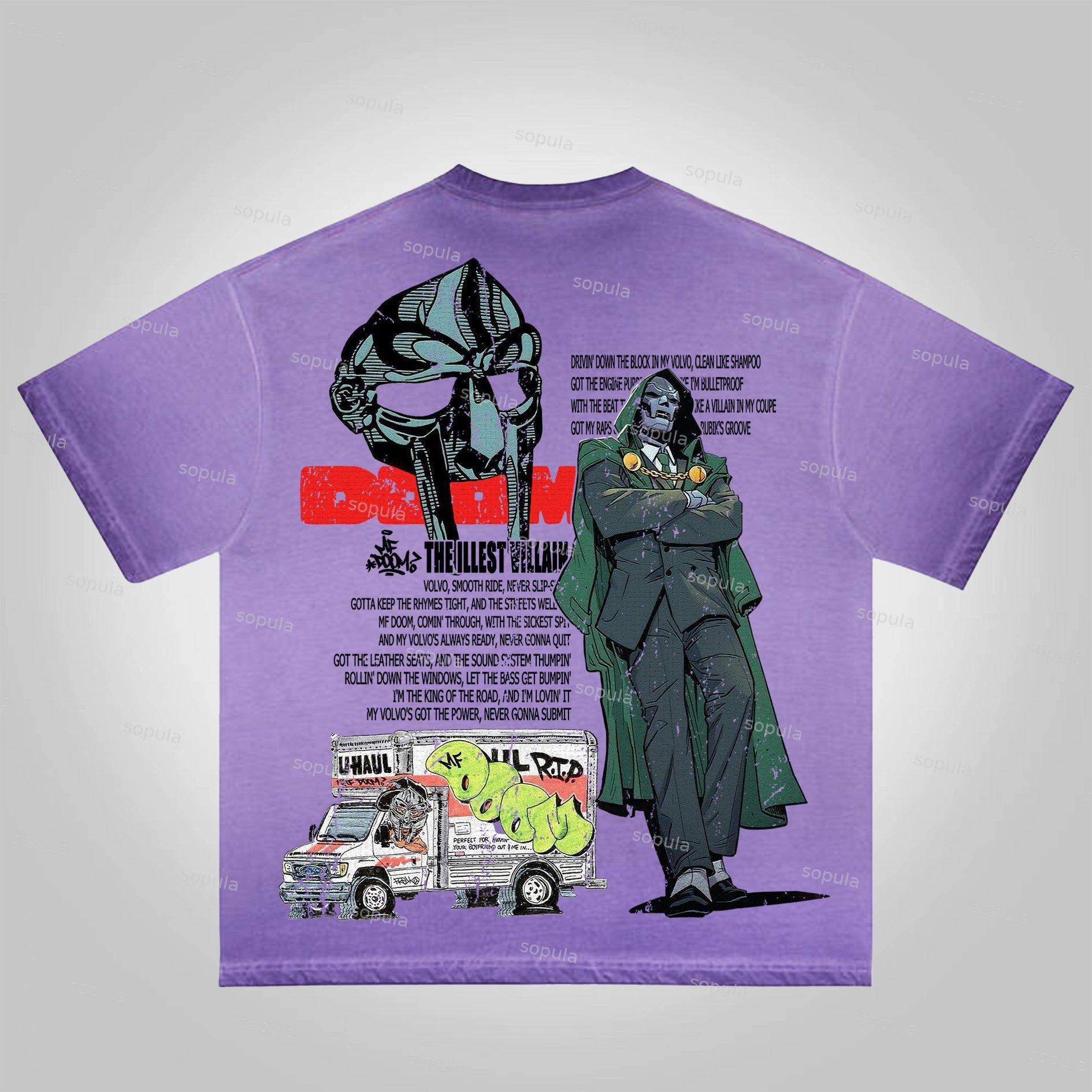 Sopula Vintage The Illest Villain Mf Doom Graphic Print Washed Cotton T-Shirt Product Image