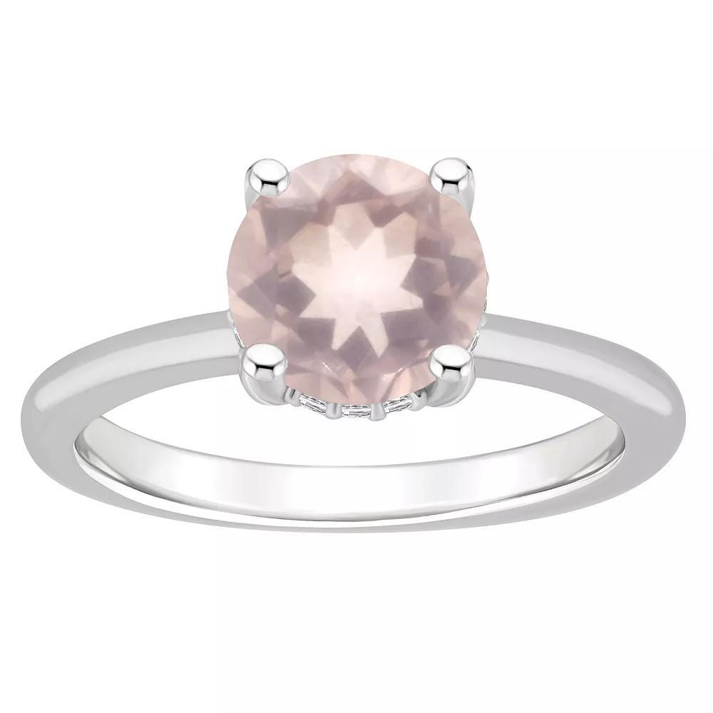 Alyson Layne Sterling Silver 8 mm Round Gemstone & Diamond Accent Ring, Women's, Size: 5, Red Product Image