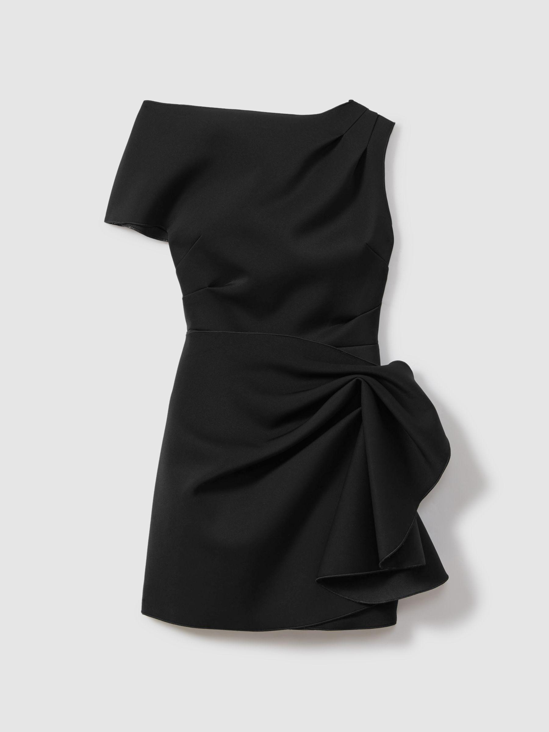 Acler Ruffle Side Mini Dress in Black Product Image