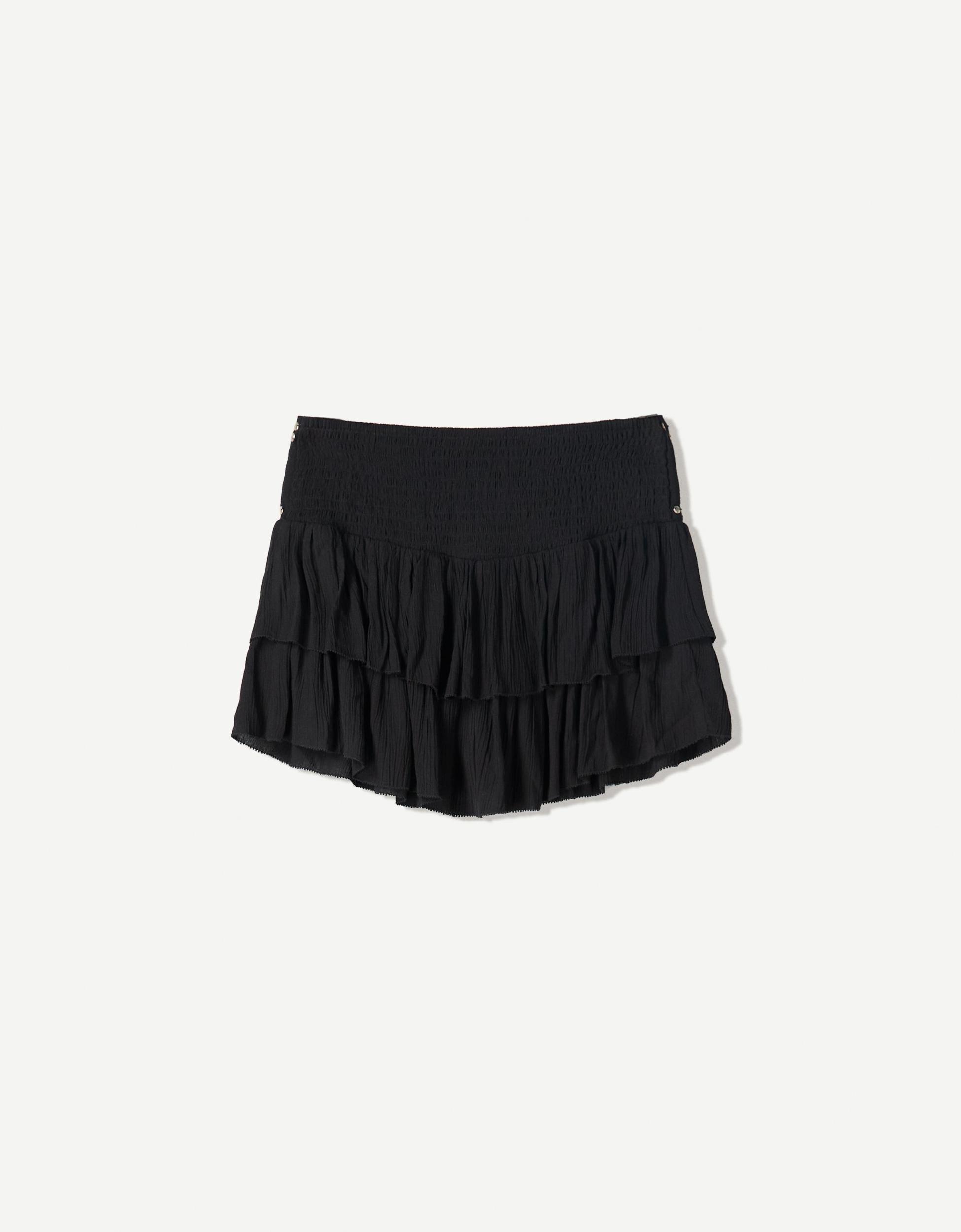 Studded ruffled mini skirt Product Image