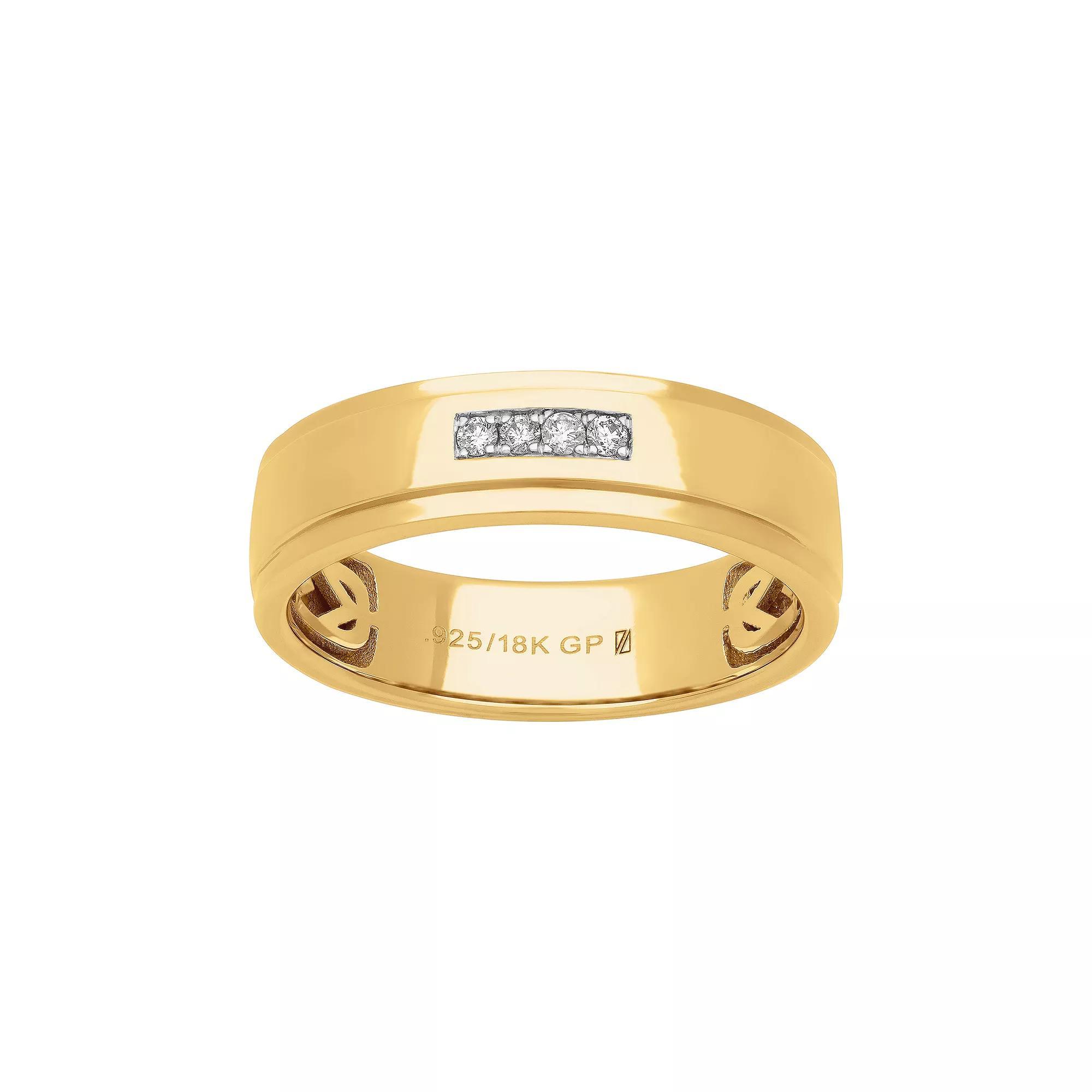 Men's AXL 18k Gold-Plated Silver Diamond Accent Ring, Size: 11, Gold Tone Product Image
