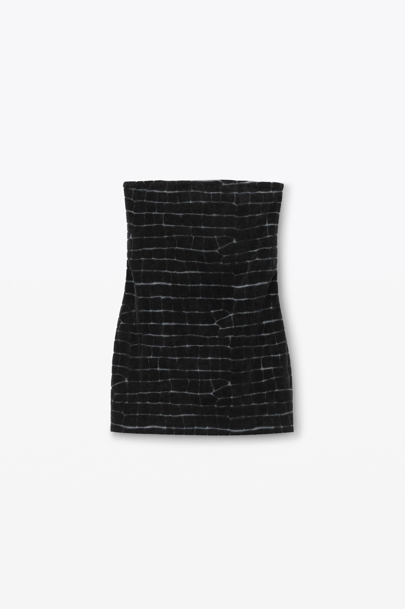 Crocodile Jacquard Velour Bandeau Minidress Product Image