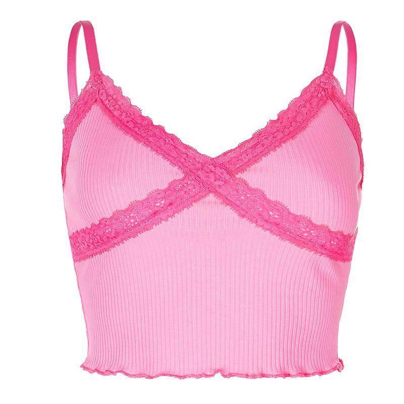 Lace Trim Cropped Camisole Top Product Image