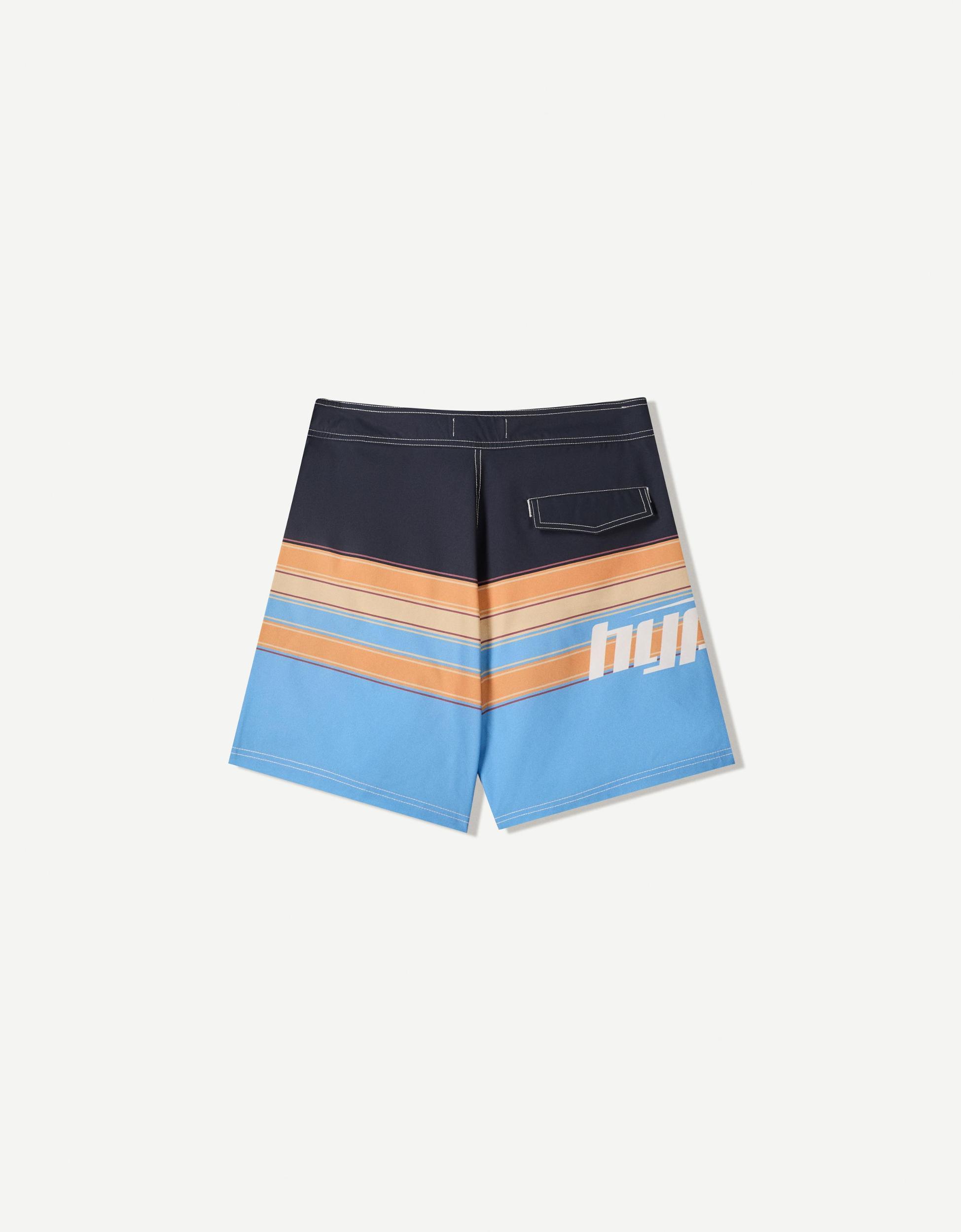 Long printed board shorts Product Image