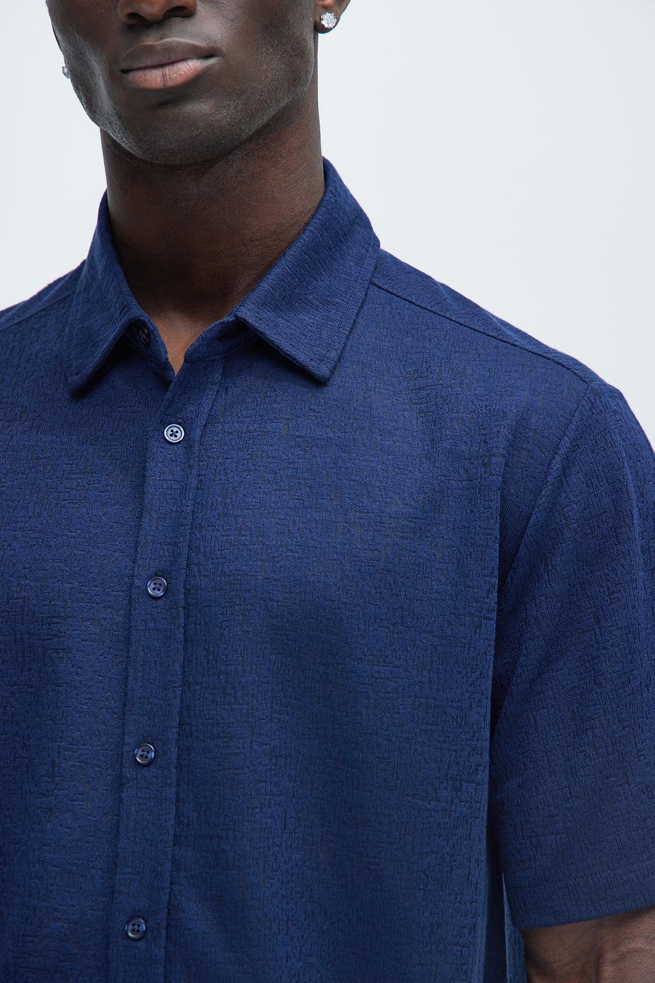 Henrik Textured Shirt - Navy Product Image