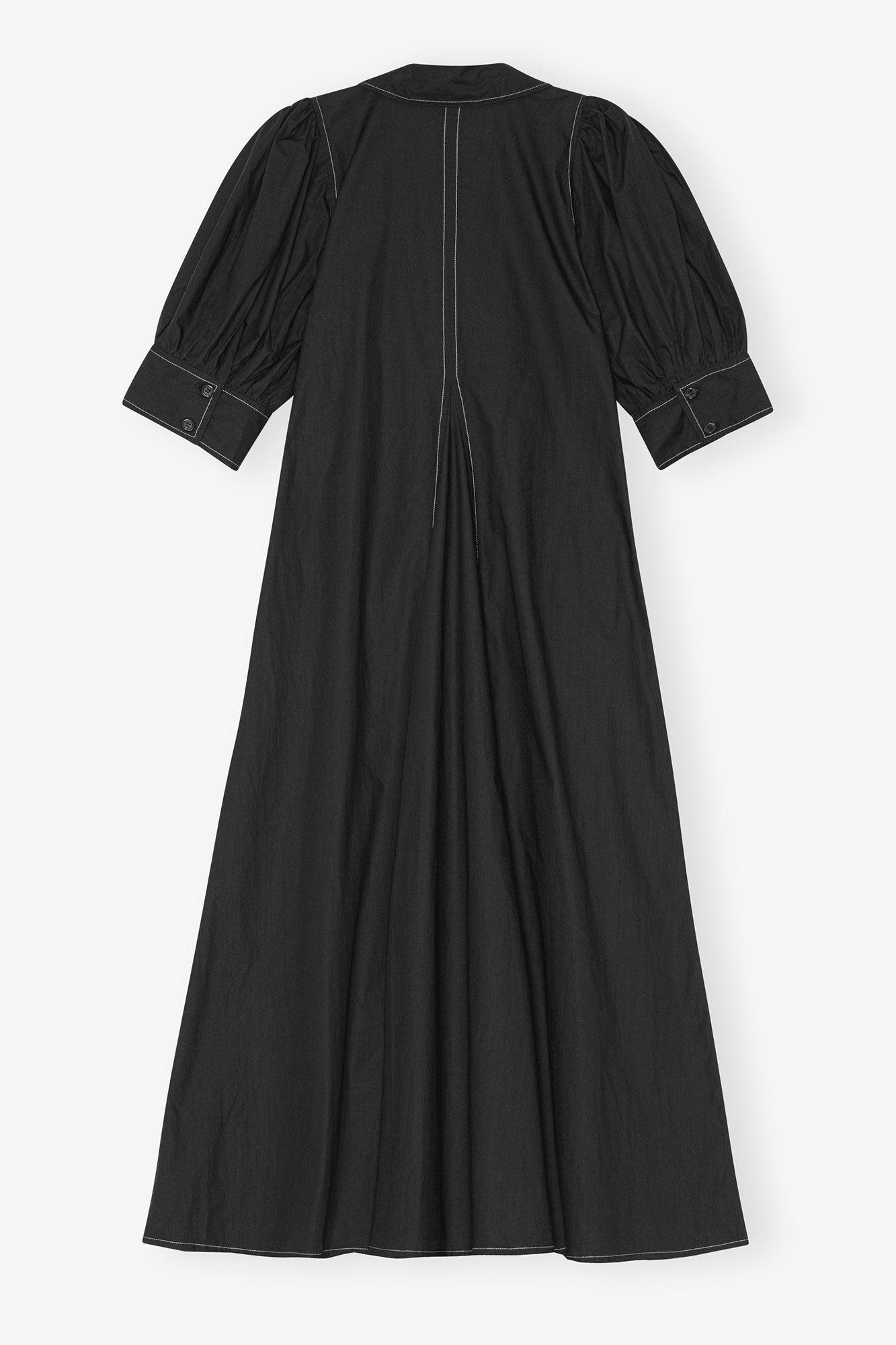 Cotton Poplin V-Neck Midi Dress Product Image