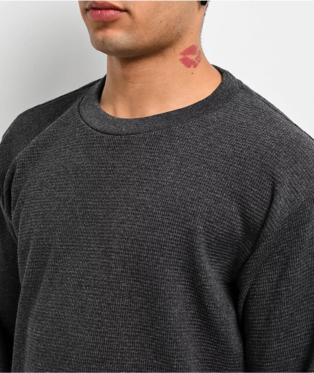 Shaka Wear Grey Heavyweight Thermal Long Sleeve T-Shirt Product Image