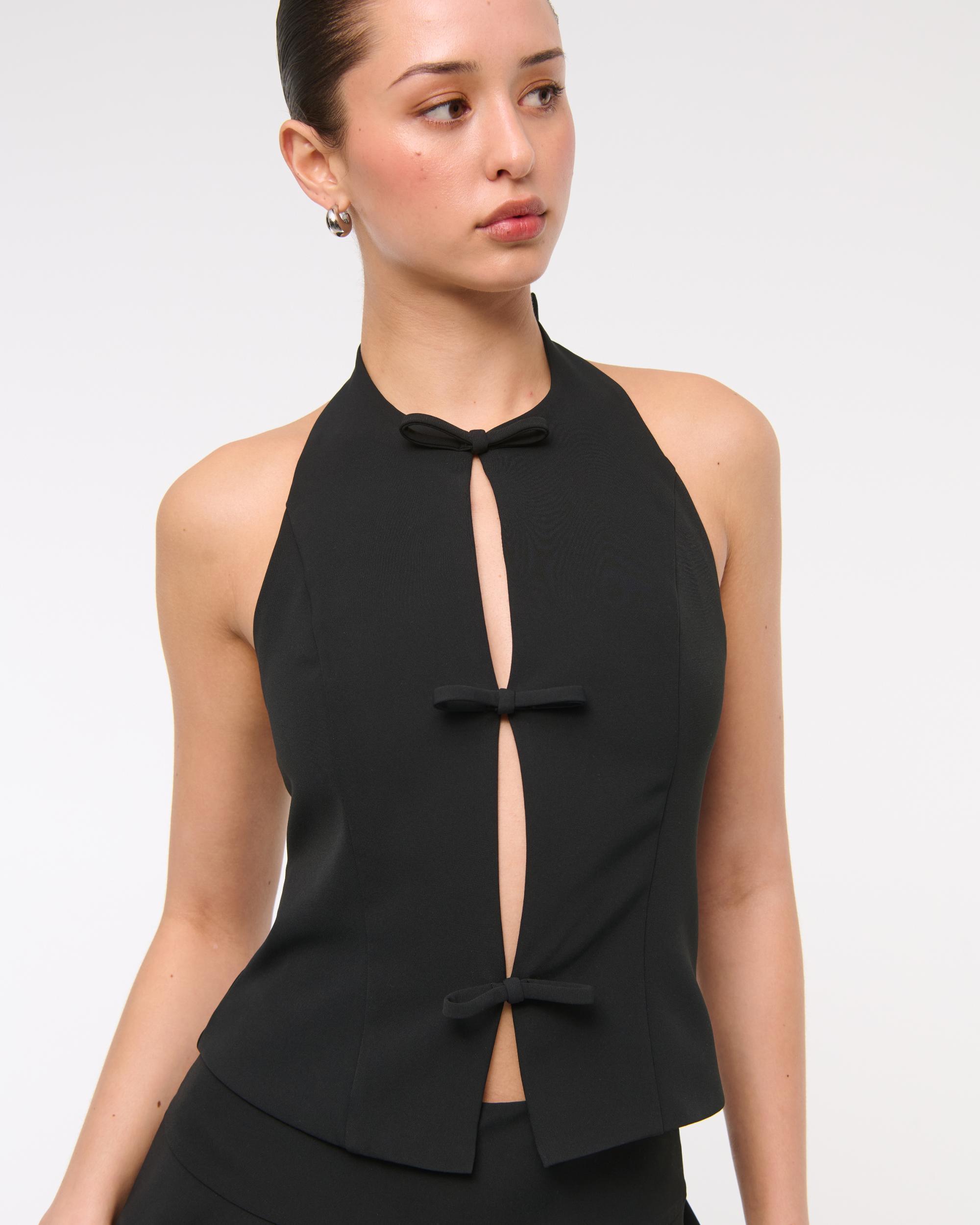 Bow Tie-Front Halter Top Product Image