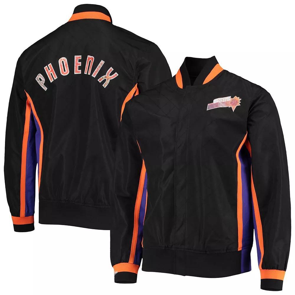 Mens Phoenix Suns Black Mitchell & Ness Hardwood Classics 75th Anniversary Authentic Warmup Full-Snap Jacket Product Image