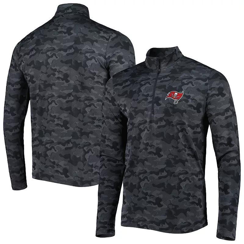 Men's Antigua Black Tampa Bay Buccaneers Brigade Quarter-Zip Sweatshirt, Size: XL Product Image