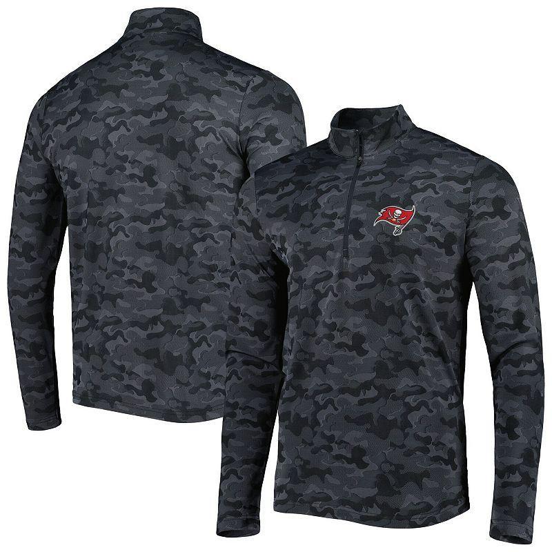Men's Antigua Black Tampa Bay Buccaneers Brigade Quarter-Zip Sweatshirt, Size: XL Product Image
