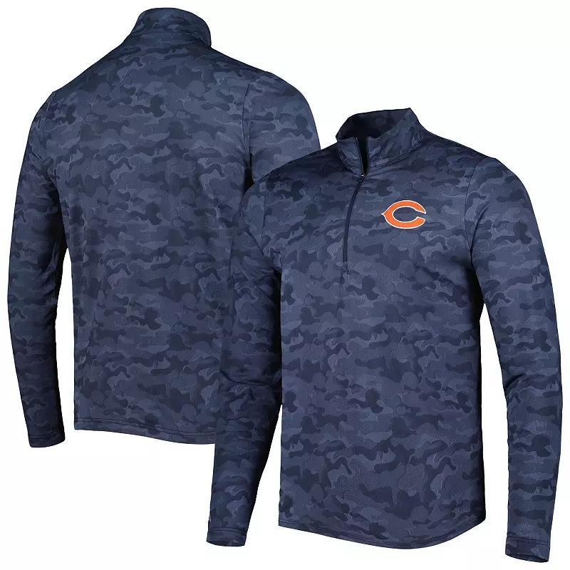 Men's Antigua Navy Chicago Bears Brigade Quarter-Zip Sweatshirt, Size: Small, Blue Product Image